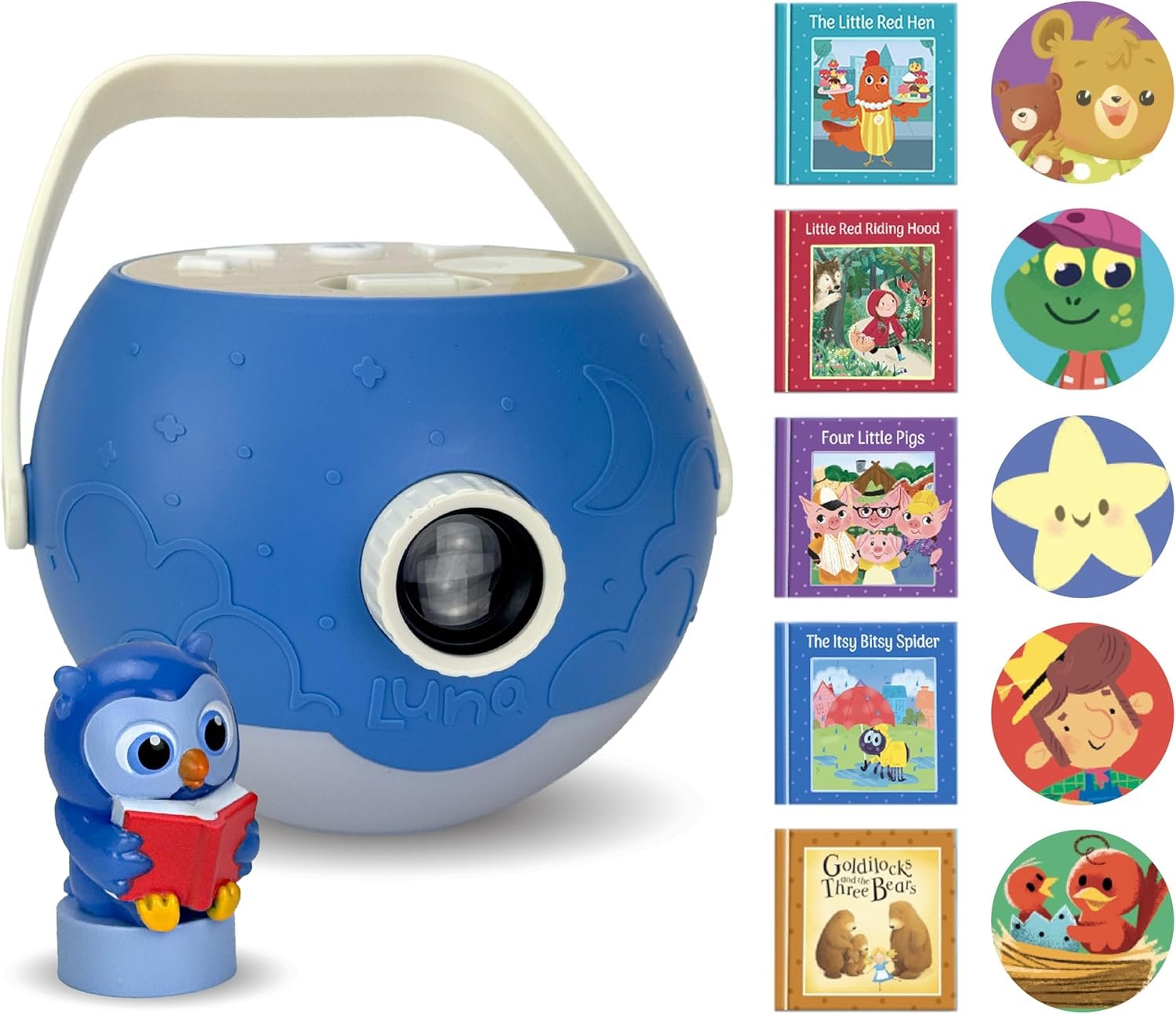 Kids Book Projector – 5 Read-Aloud Stories, 5 Songs, Night Light & Soothing Dream Music | Children Ages 3+ Storytime Projector for Kids & Toddlers | Educational Toys, Owl