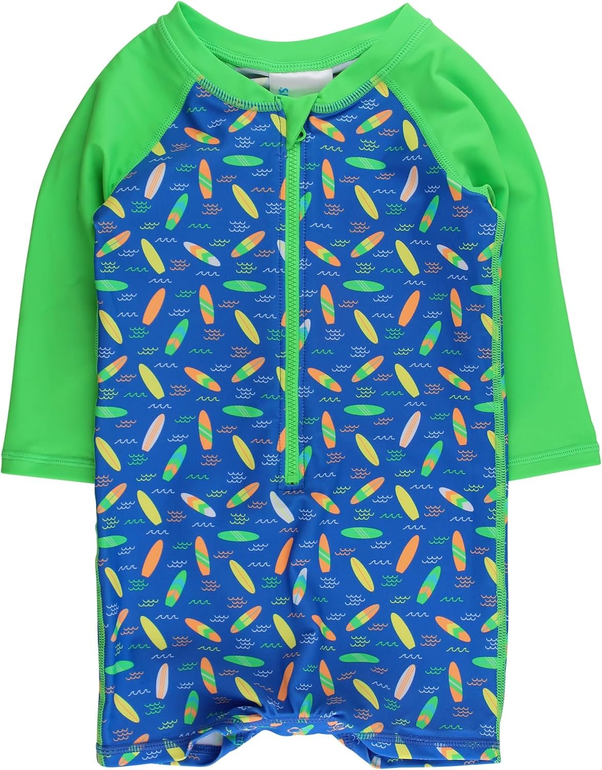 RUGGEDBUTTS Baby/Toddler Boy Swimsuit, One Piece Zipper Rash Guard Sunsuit with UPF 50+ Sun Protection