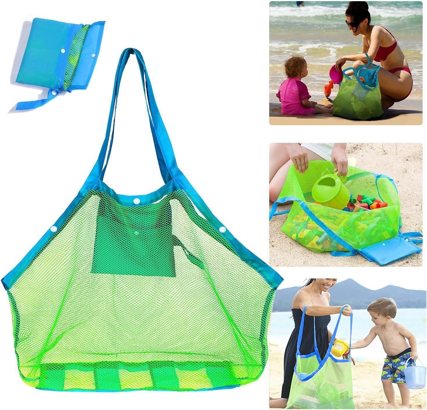 SupMLC Mesh Extra Large Beach Bags and Totes – Holds Toys, Towels, Sand Away – For Children’s Toys, Market, Grocery, Picnic