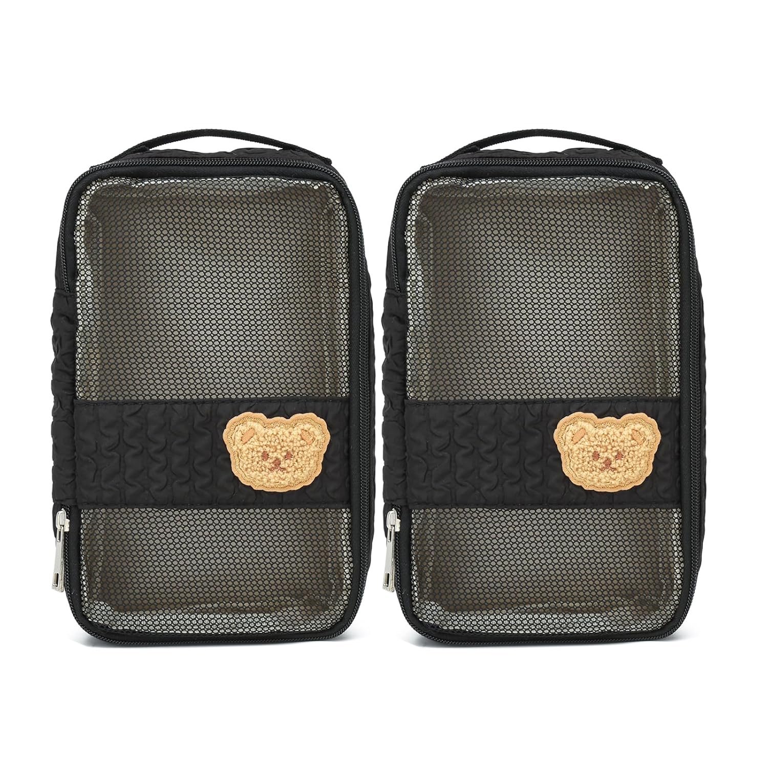 Diaper Bag Organizer Pouches – 2 Pack, Small Diaper Bag Mini Purse, Travel Baby Bag for Boys & Girls, Black