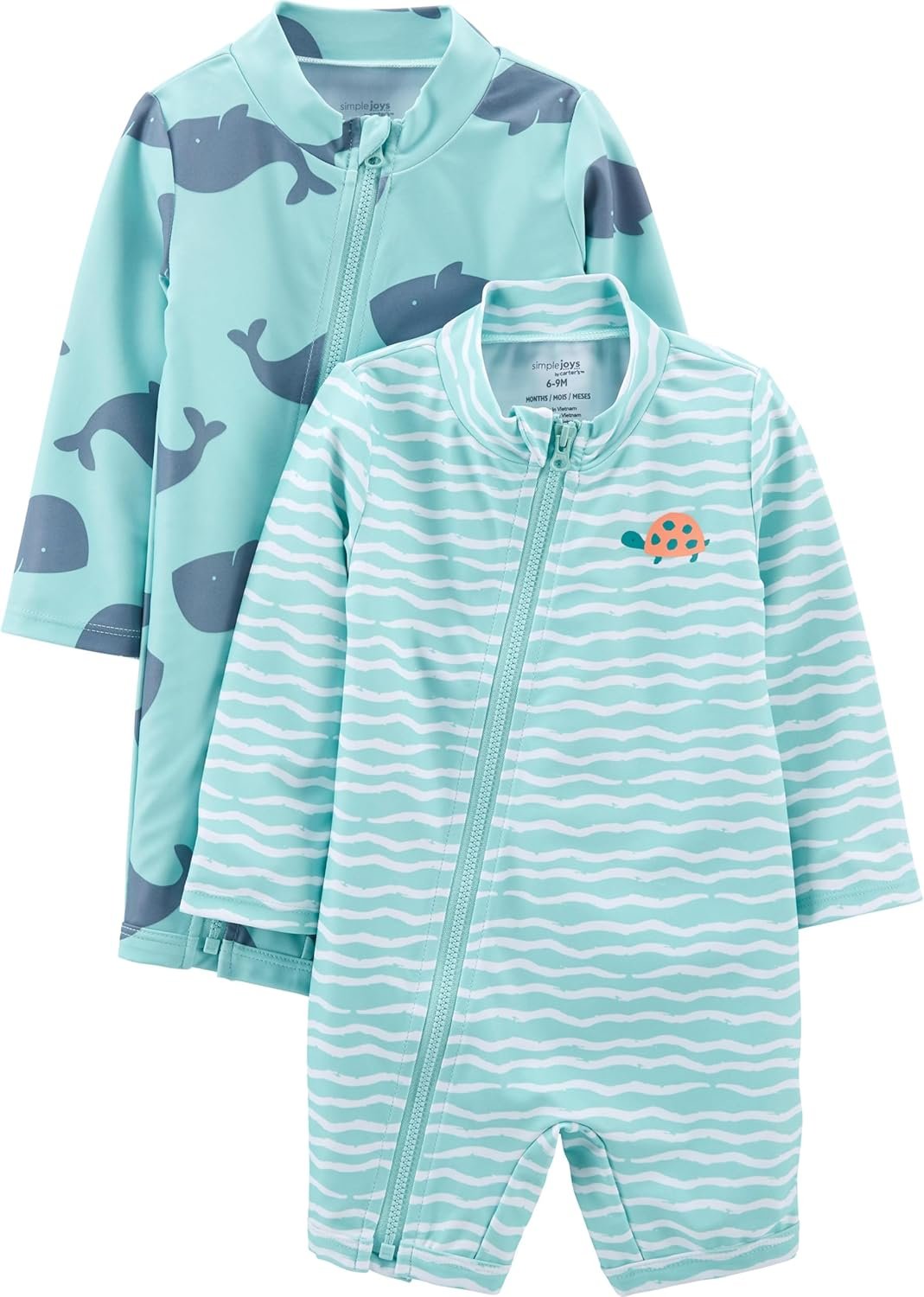 Simple Joys by Carter’s Baby Boys’ 2-Pack 1-piece Zip Rashguards