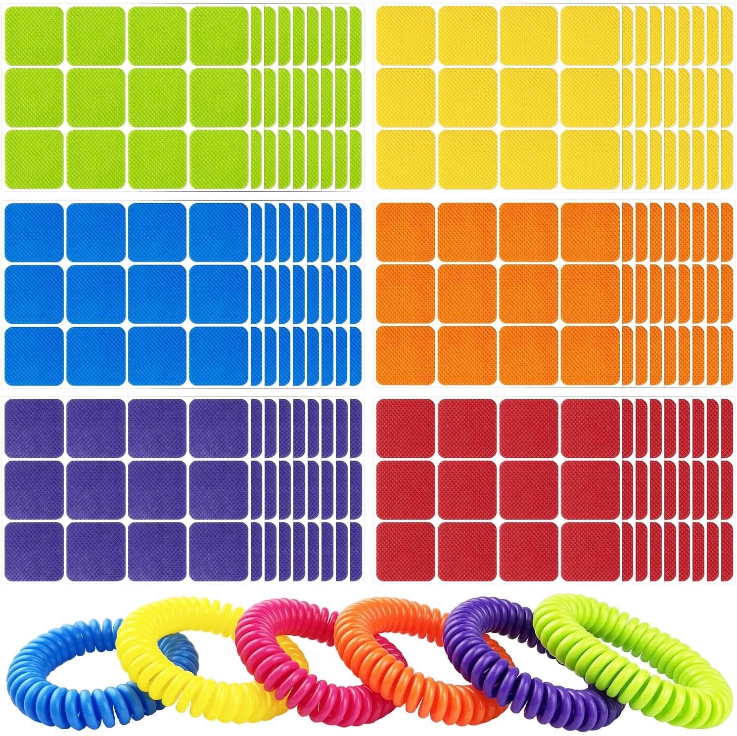 360 Pcs Mosquito Repellent Stickers, Natural Mosquito Patches for Kids Babies Adults with 6 Pack Individually Wrapped Mosquito Repellent Bracelets, DEET Free Mosquito Bands for Indoor Outdoor