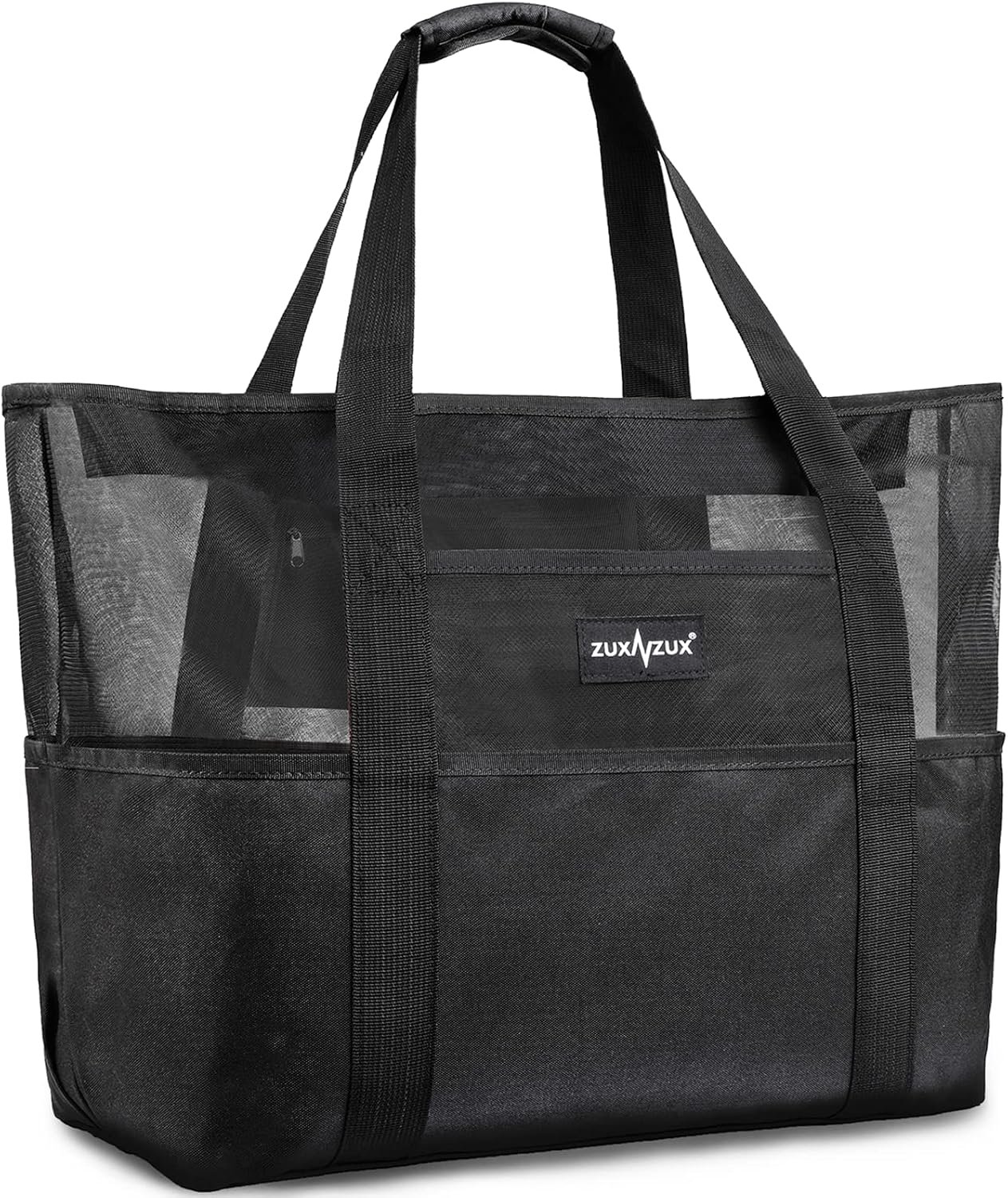 Mesh Beach Bag – Large Waterproof Beach Tote Bag with Zipper, Oversized Foldable Lightweight Family Swim Bag Vacation