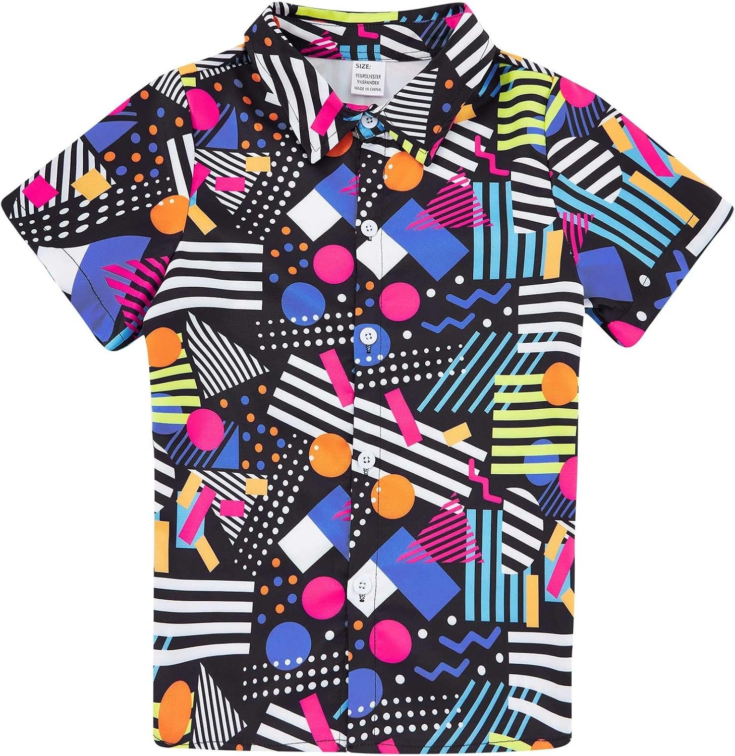 Enlifety 2-10T Kids Hawaiian Shirt Boys Girls Short Sleeve Button Down Shirts Hawaii Summer Casual Blouse