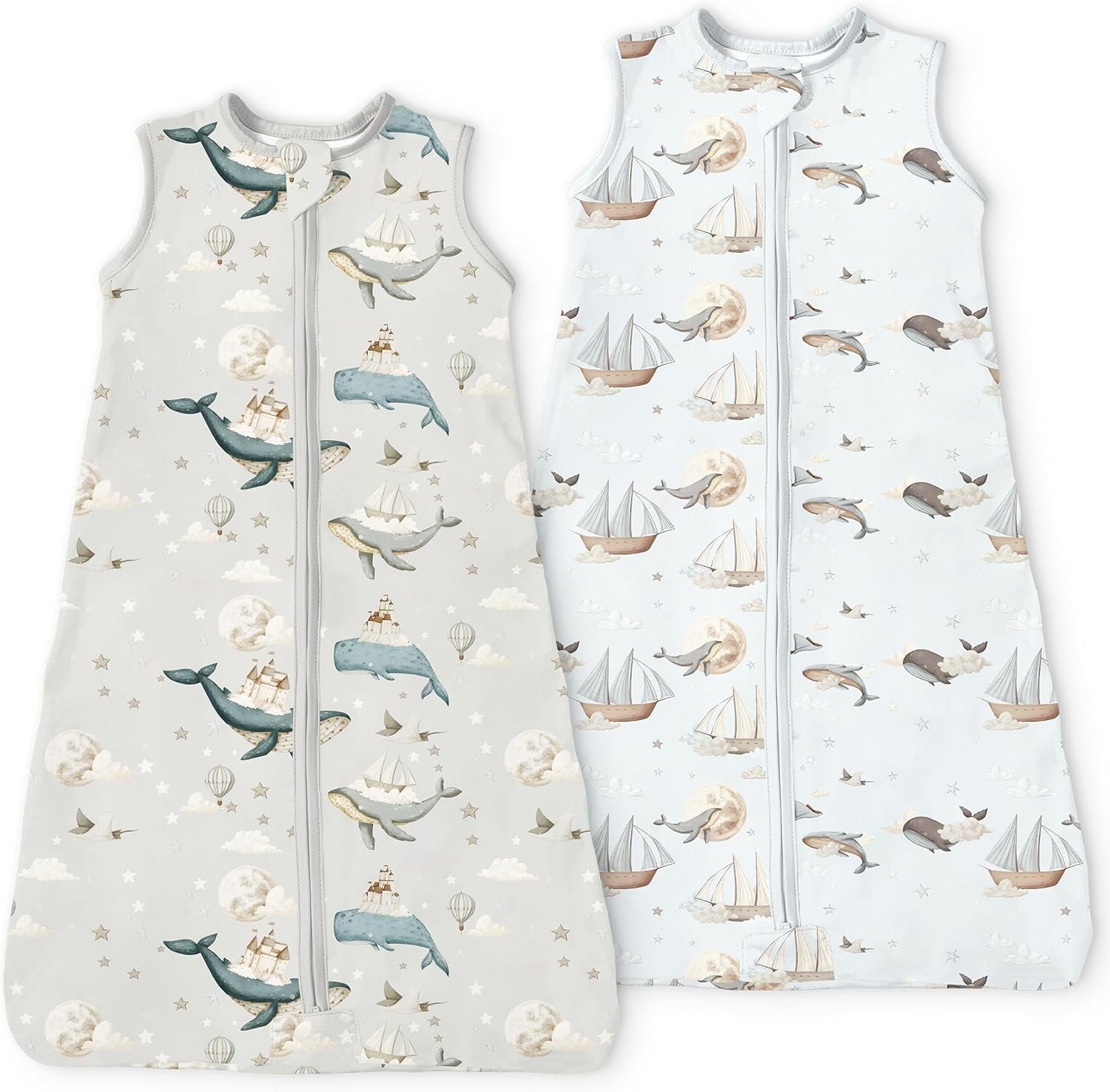Toddler Sleep Sacks 2T-3T-4T, 0.5 TOG Light Summer Wearable Blankets, Extra Long XL Sleeping Bags, 2 Pack