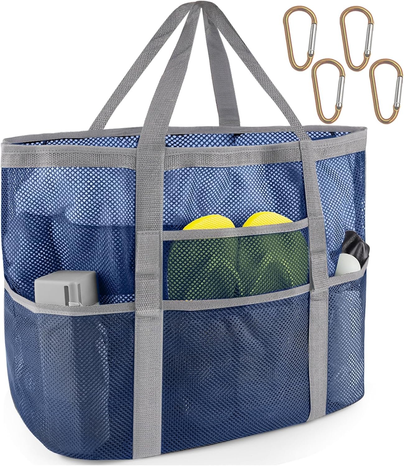 SRISE Mesh Beach Bag – Large Beach Tote Bag for Family Beach Bag for Toys & Vacation Essentials