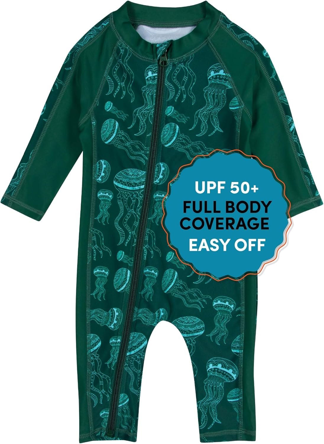 SwimZip Boys’ Long-Sleeve UPF 50+ Swimsuit for Baby, Toddler, & Little Boys