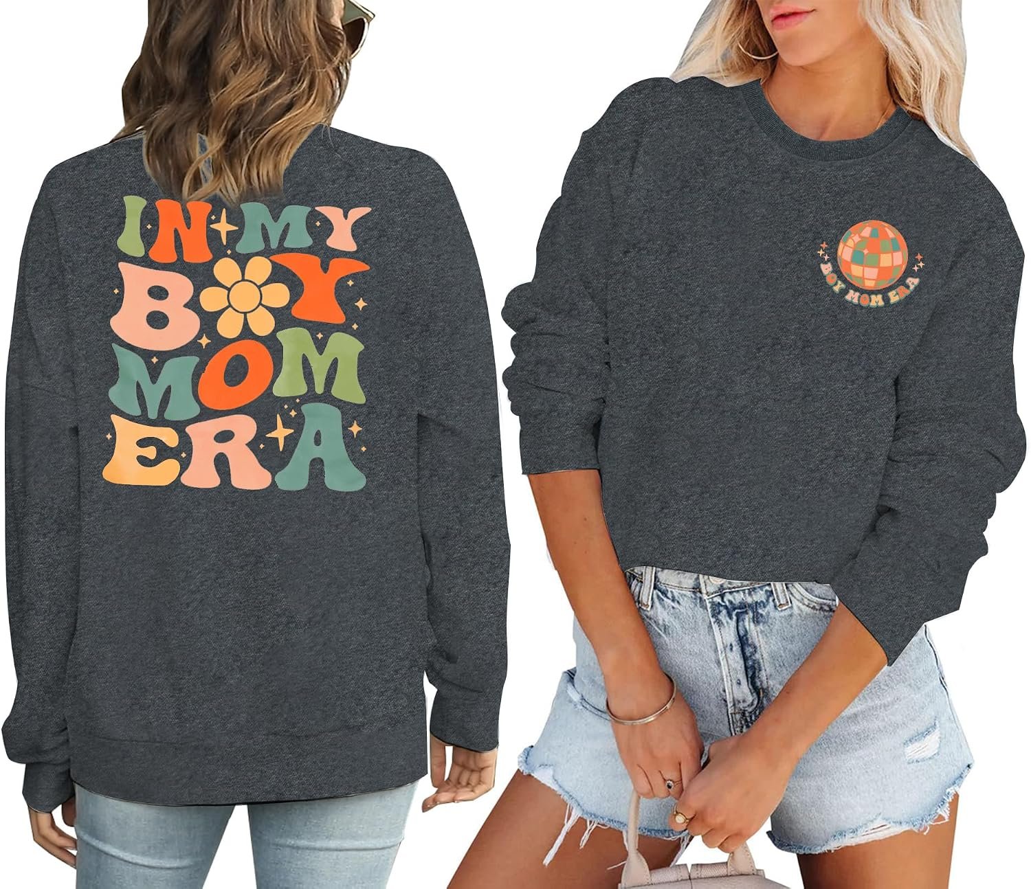EGELEXY Mom Sweatshirts Women Boy Mom Shirts Mama Crewneck Clothes Casual Moms Long Sleeve Pullover