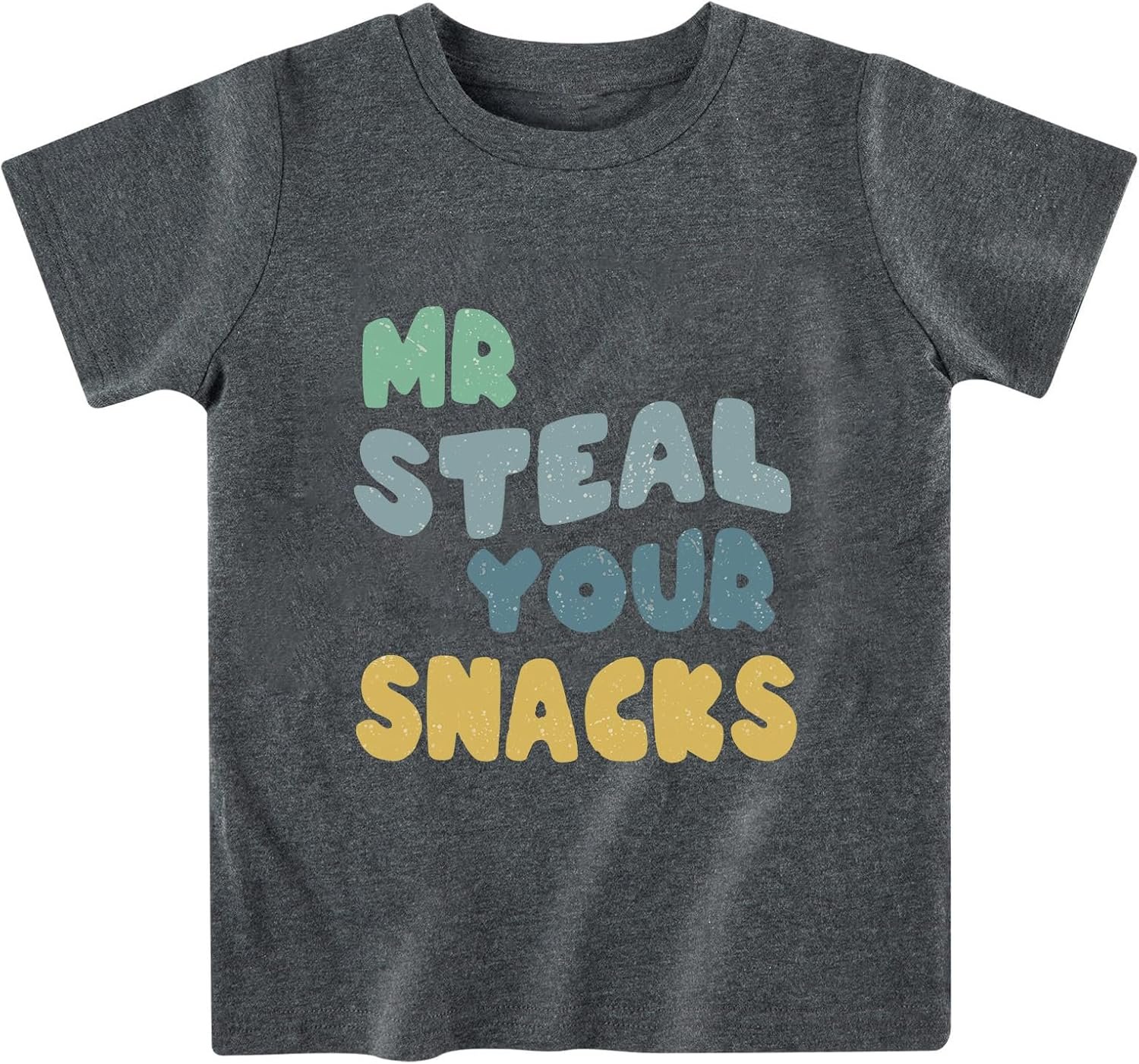 Kids Short Sleeve T-Shirts Toddler Boys See Ya Later Excavator Mr Steal Your Snacks Crew Neck Shirts Tops Tees 2-7 Years