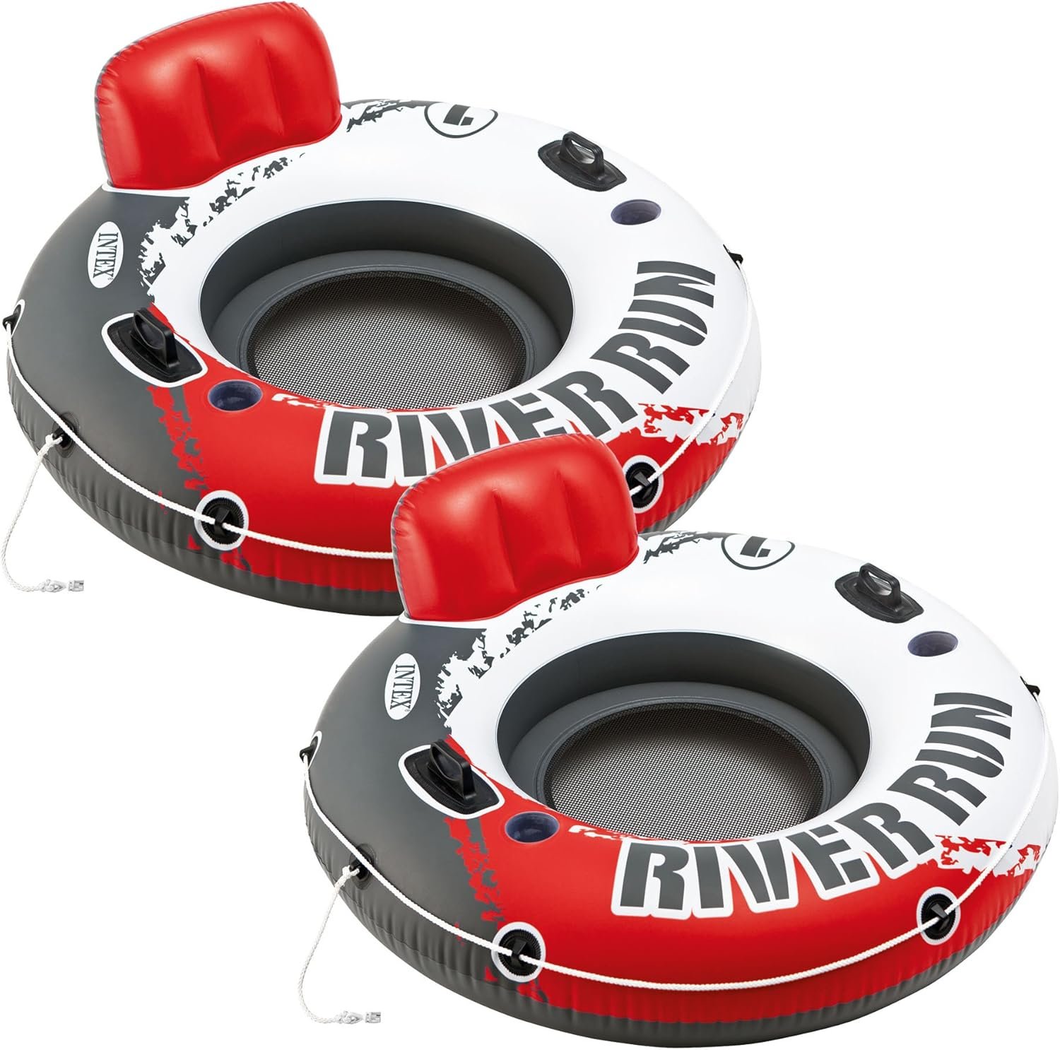Intex Red River Run 1 Fire Edition Sport Lounge, Inflatable Water Float, 53″ Diameter 2 Pack
