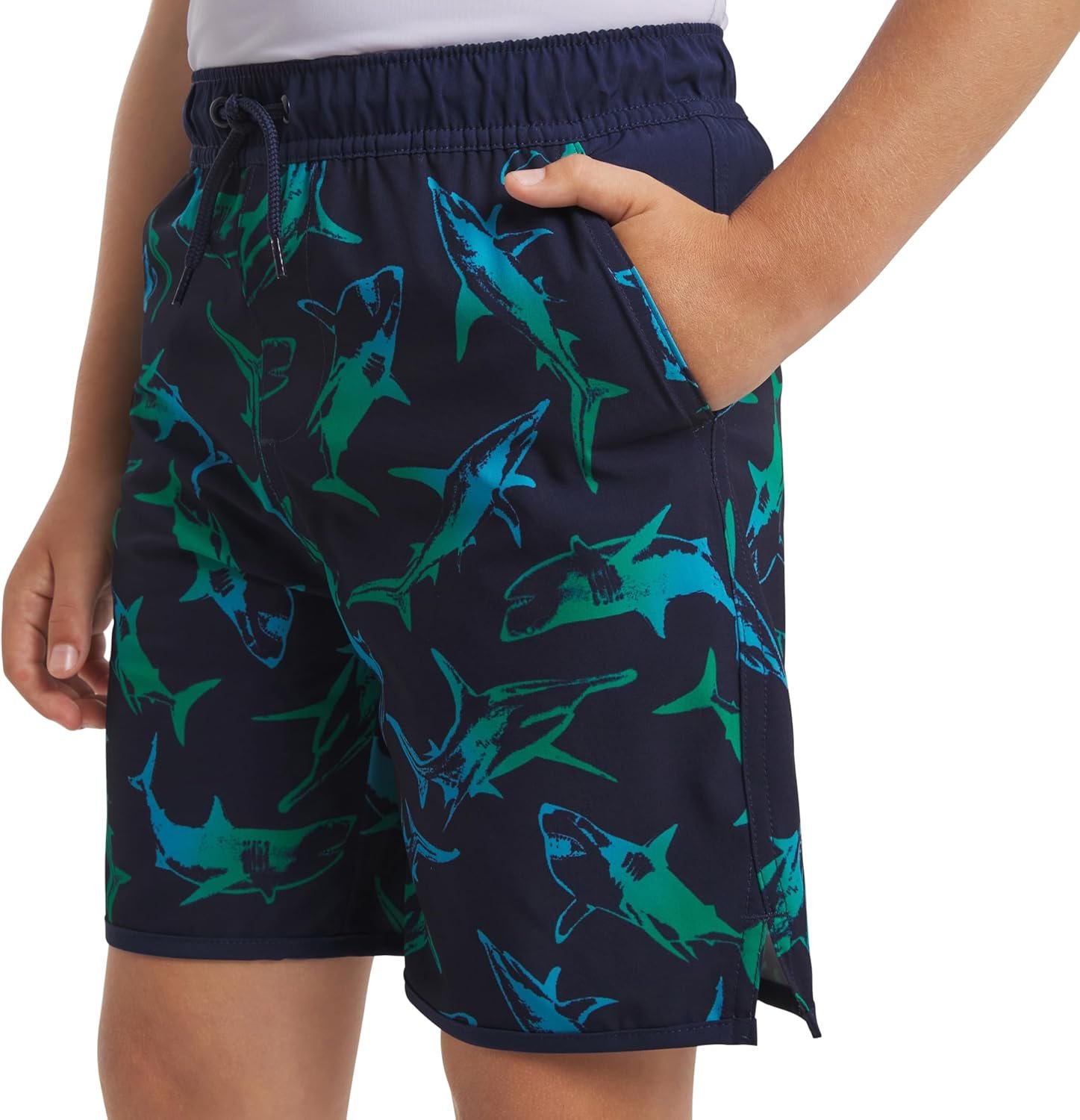 Lands’ End Boys’ Swimwear UPF 50+ Comfort Hydroliner Swim Trunks
