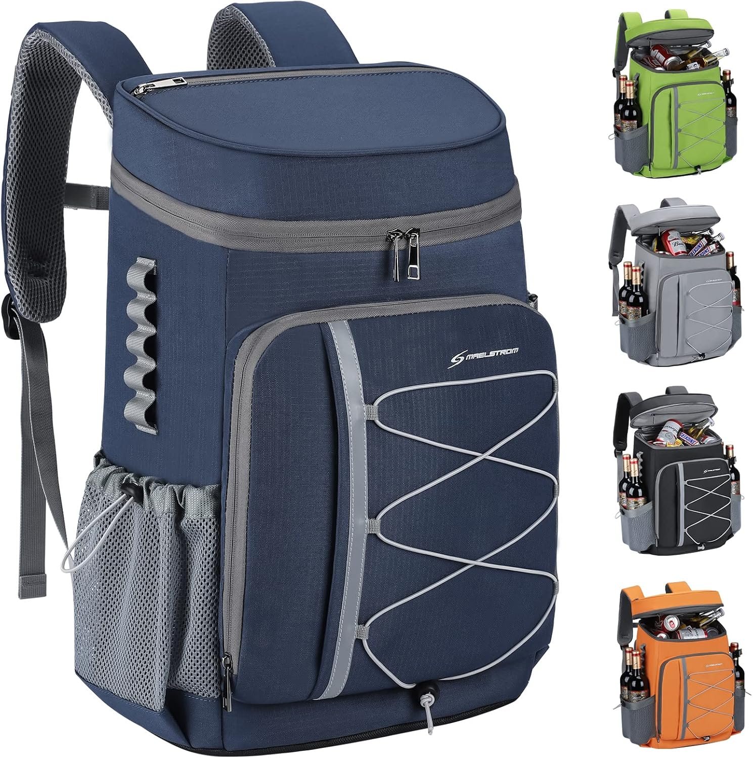 Maelstrom Cooler Backpack – 35/50 Can Insulated Soft Cooler Lunch Bag for Camping, Beach, Hiking & Shopping