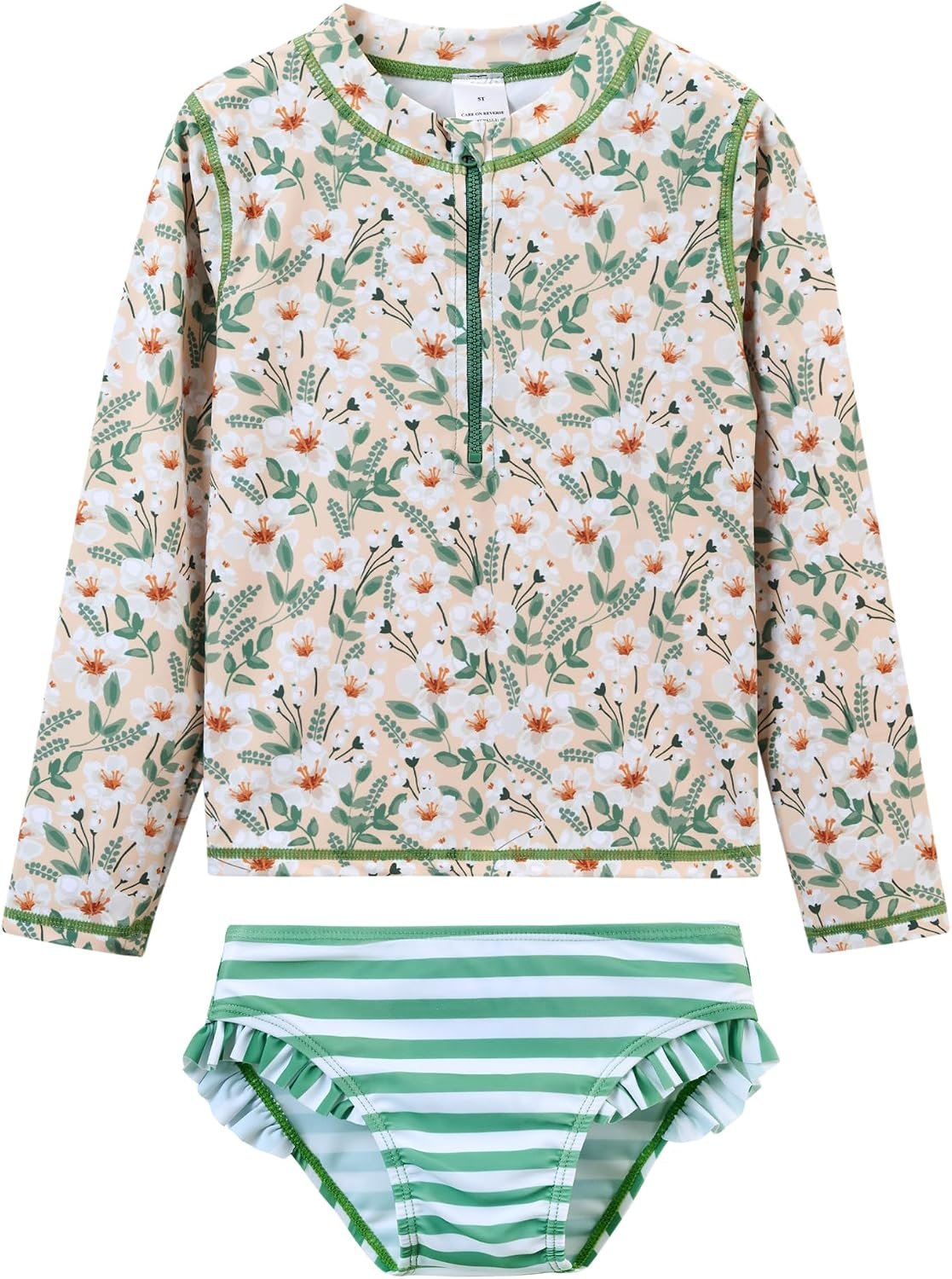 Toddler Girls Swimsuit Rash Guard Sets 2-Piece Bathing Suits UPF 50+ Summer Kids Swimwear 2-7T