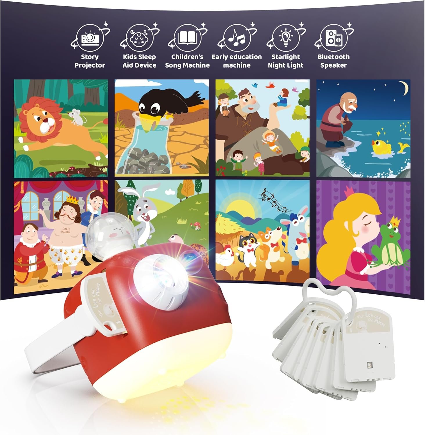 KOKODI Bluetooth Storybook Projector & Nightlight for Kids | Storytime Speaker with 8 Classic Tales, Eye Protection, Auto Sleep Timer, Toddler Toys, Birthday Gifts for Girls Ages 3+