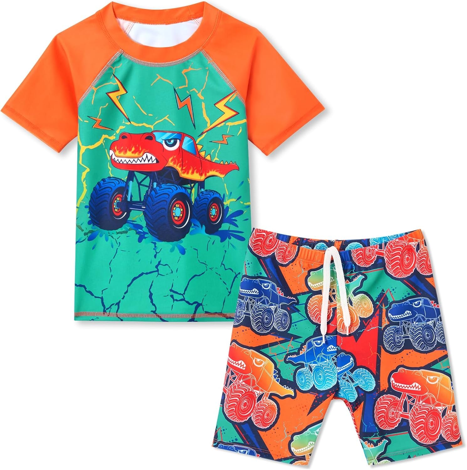 Kids Swimsuit Boys Two Pieces Shark Swimsuit Toddler Rash Guard and Trunk