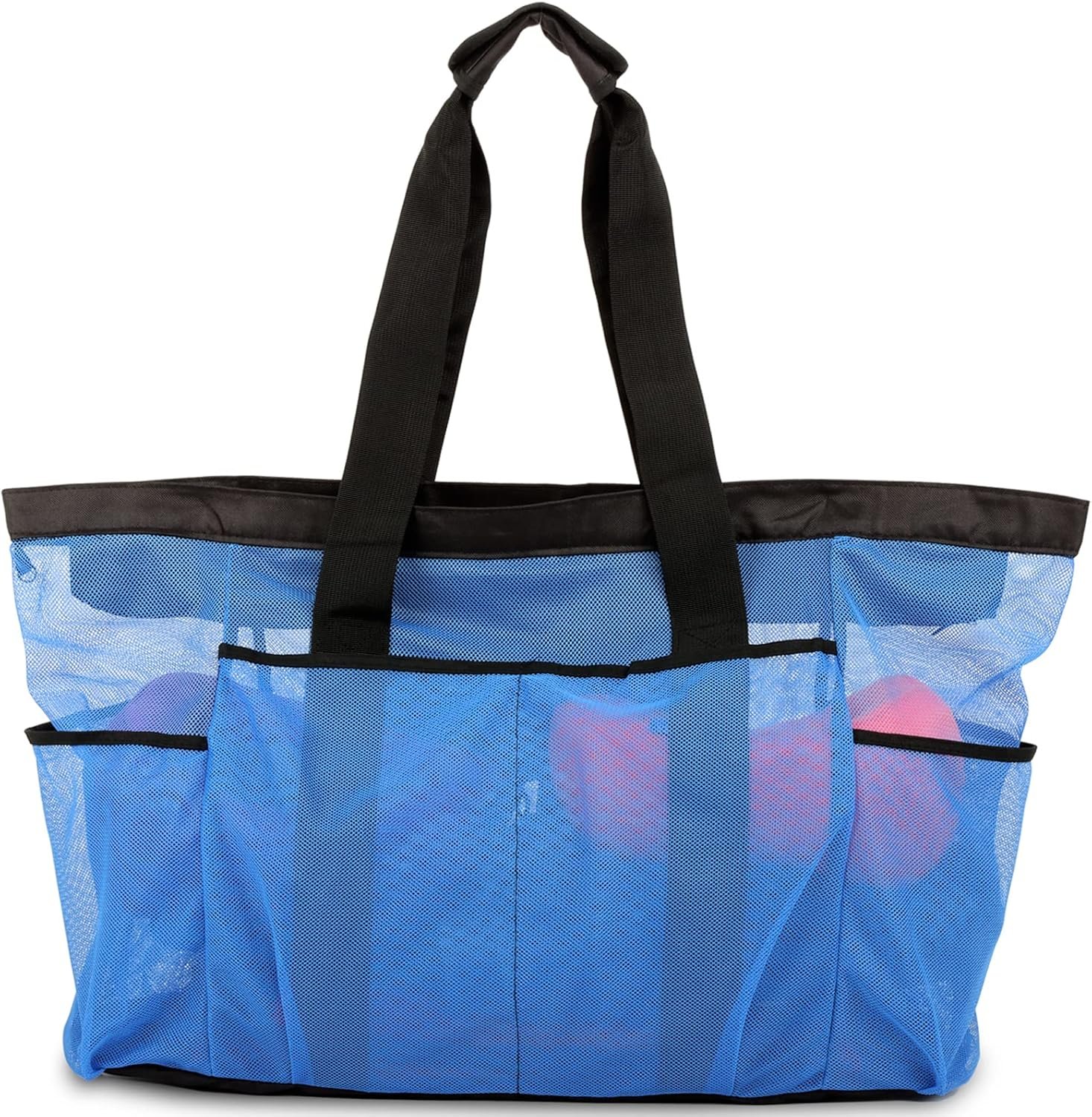 Extra Large Beach Bag Mesh Tote with Zipper and Pockets Ideal for Your Family Cruise/Beach Vacation Essentials | Extra Large