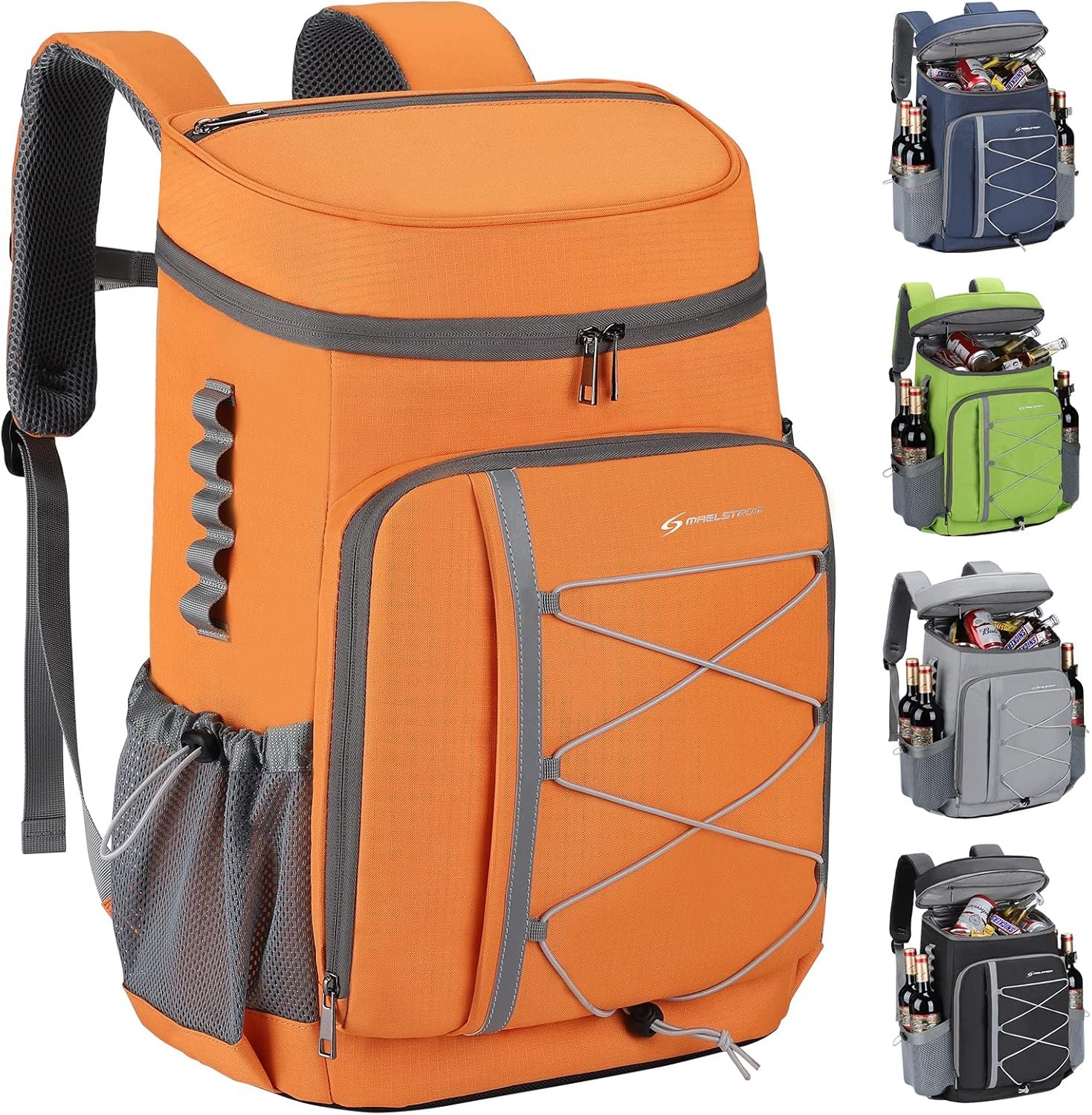 Maelstrom Cooler Backpack – 35/50 Can Insulated Soft Cooler Lunch Bag for Camping, Beach, Hiking & Shopping