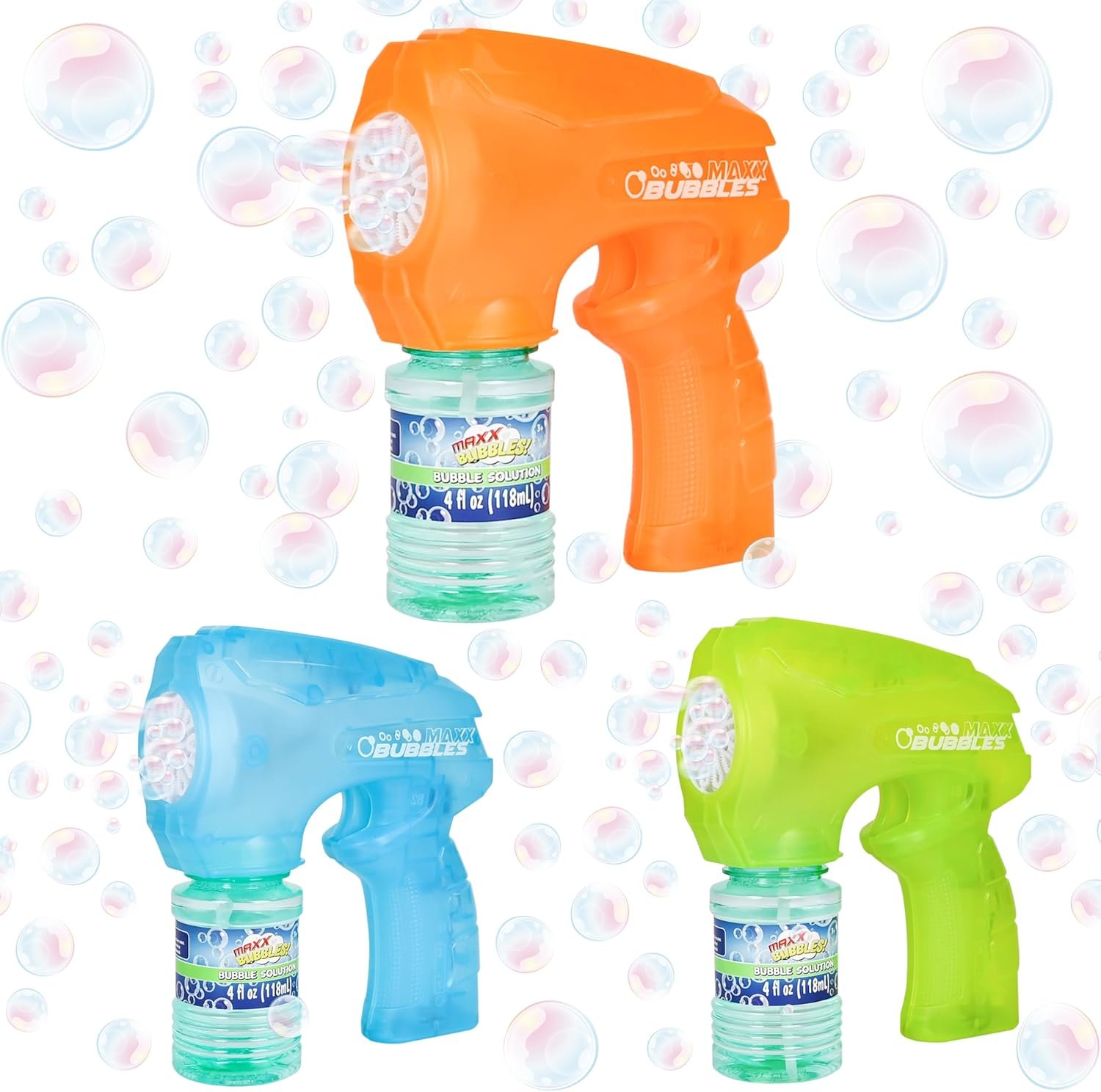 Light Up Bubble Blaster – Auto Bubble Blower for Kids, Outdoor Summer & Pool Party Toy (Includes 4oz Solution, Receive One Blaster – Color at Random)