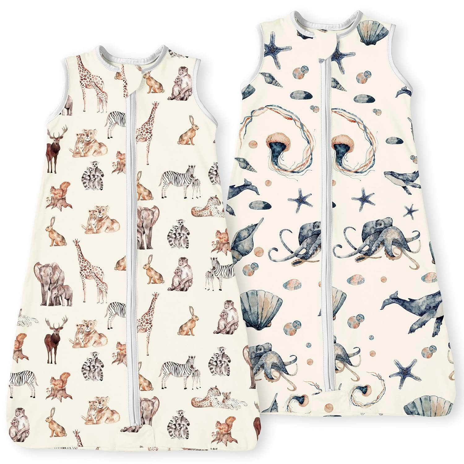 Baby Sleep Sack 15-18-24 Months Light Wearable Blanket for Babies with 2-Way Zippers, 0.5 TOG Premium Soft Breathable Sleeping Bag for Toddler Boys Girls 2-Pack