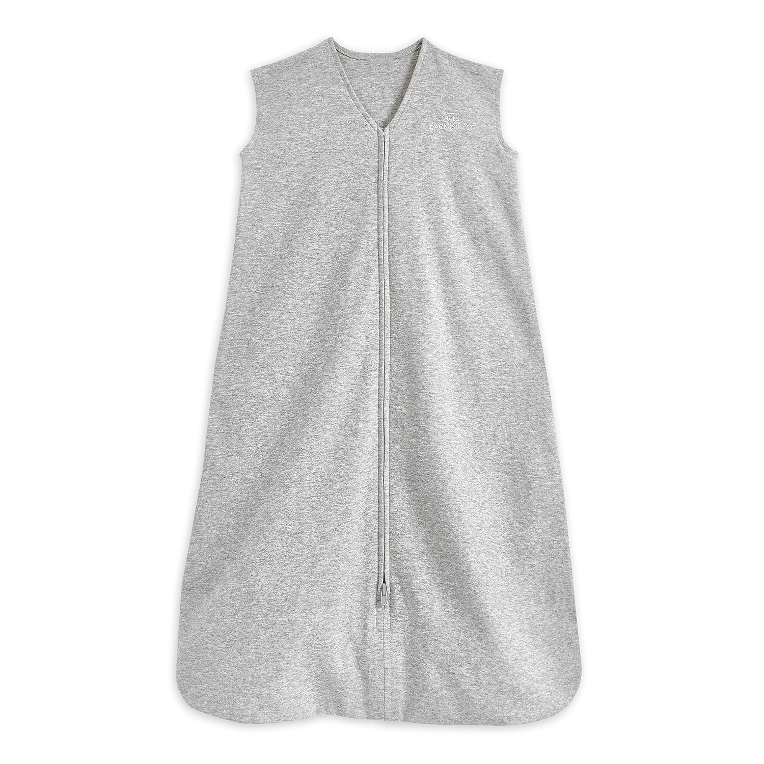 HALO SleepSack, 100% Cotton Wearable Blanket, Swaddle Transition Sleeping Bag, TOG 0.5, Heather Grey, X-Large, 18-24 Months