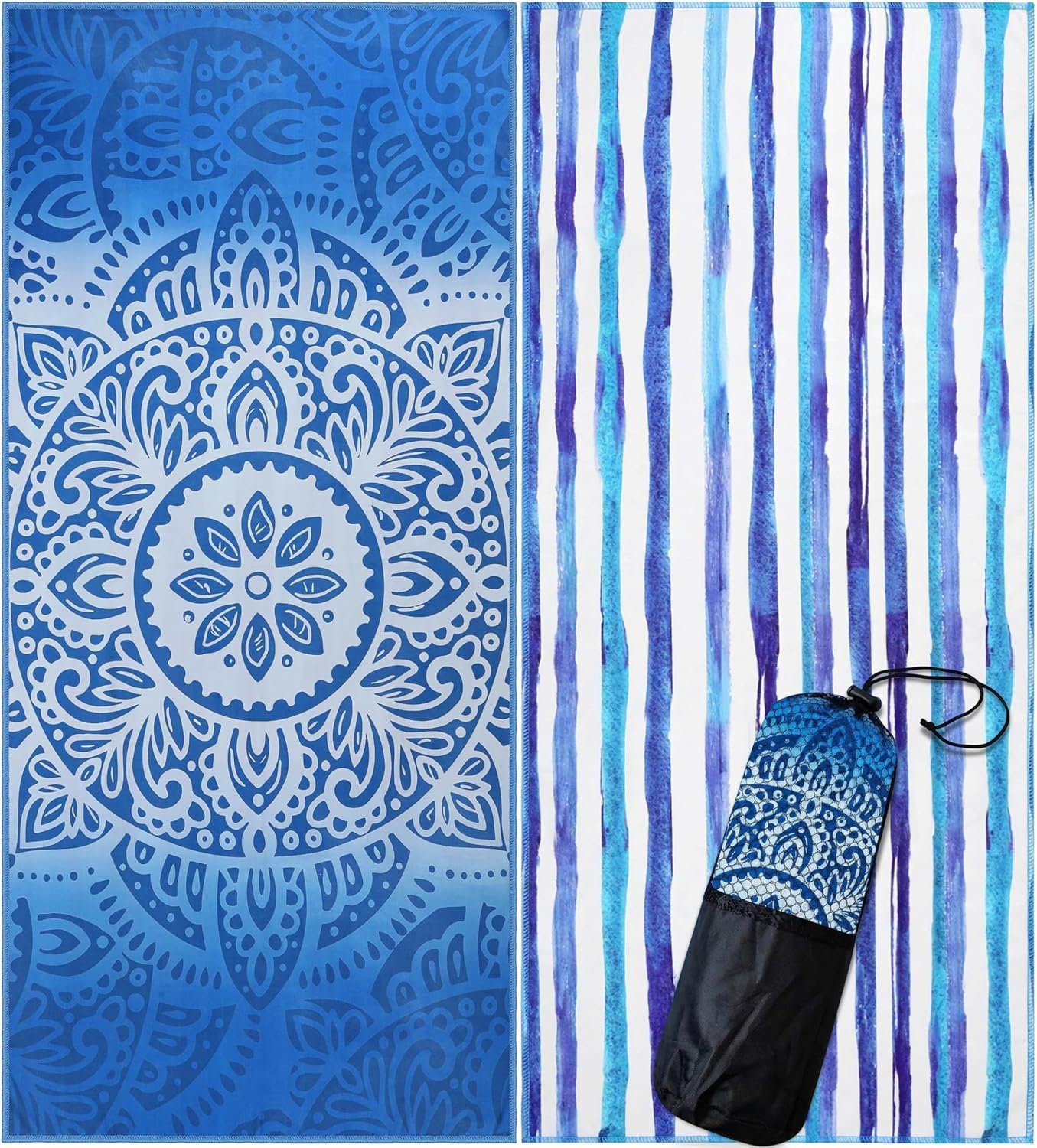 Utopia Towels Thin Microfiber Beach Towel with Travel Bag 32 x 71 Inches Oversized, Quick Dry Travel Towel, Thin & Compact, Ultra-Absorbent, Sand-Free Travel Towel – Pacific Bloom