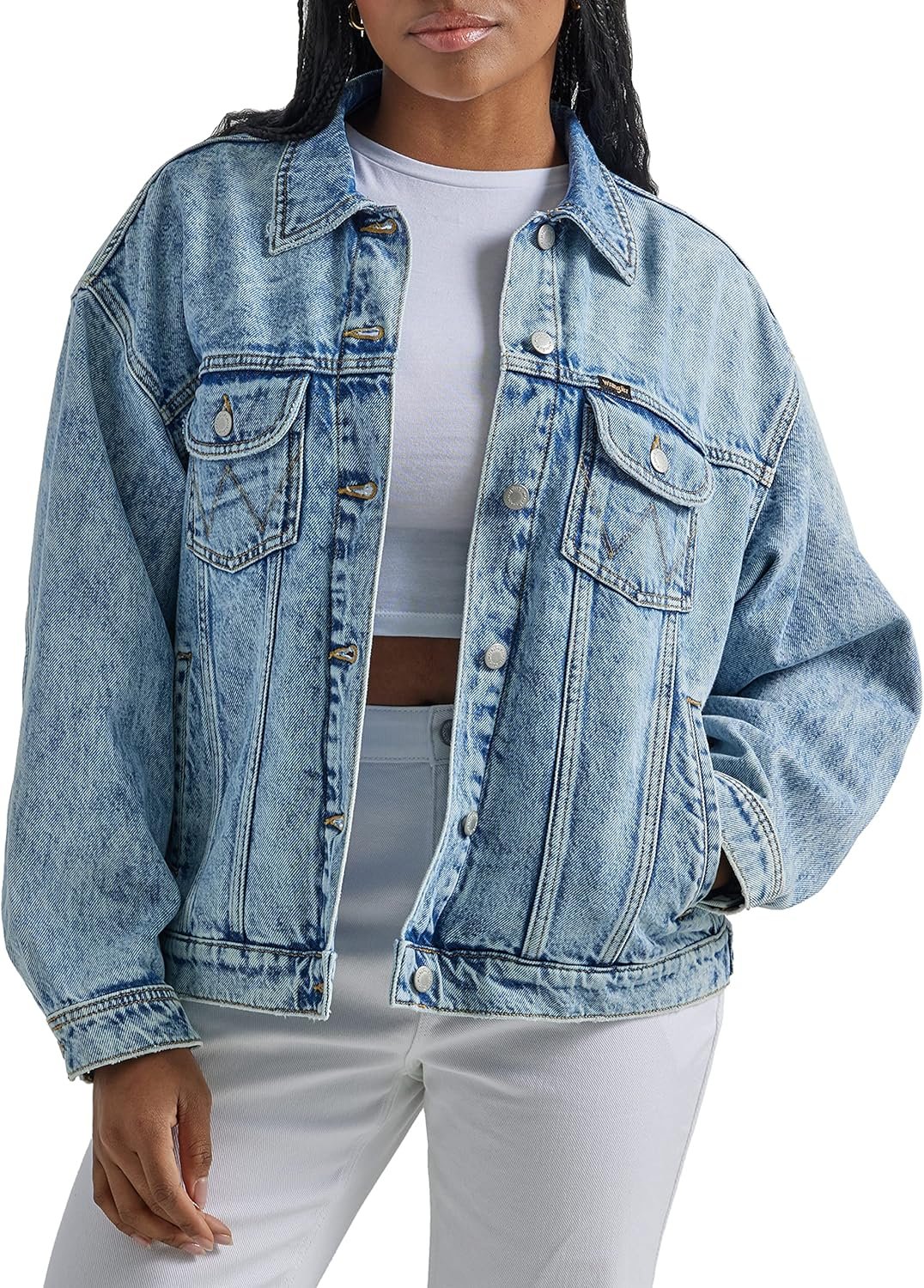 Wrangler Women’s Relaxed Fit Girlfriend Denim Jacket