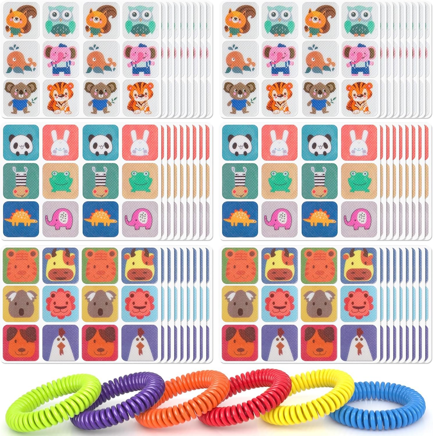 BuggyBands 360 Pack Mosquito Stickers for Kids, with 6 Pack Mosquito Bracelets, Bug Stickers Natural DEET – Free, Plant Ingredients, Mosquito Patches for Outdoor Camping