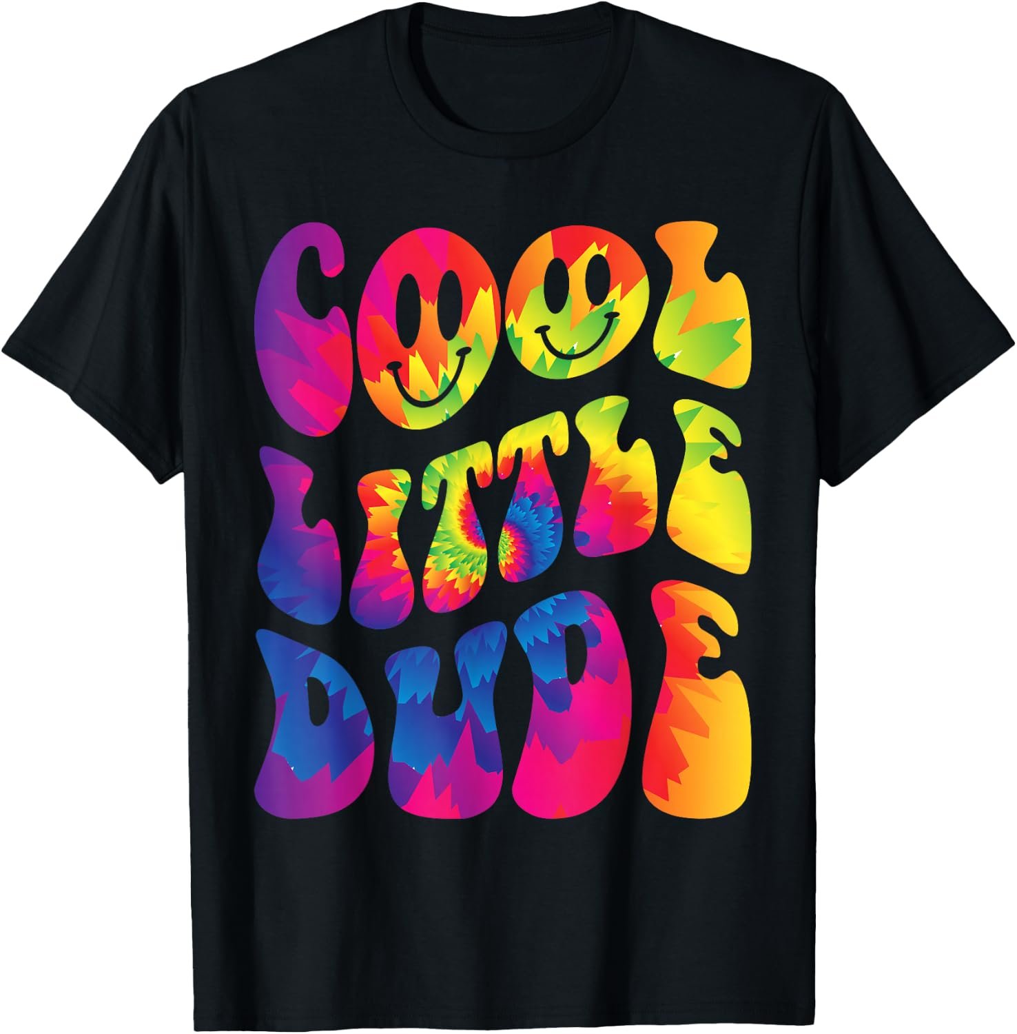 Cool Little Dude Retro Funny Tie Dye Outfit for Boys T-Shirt