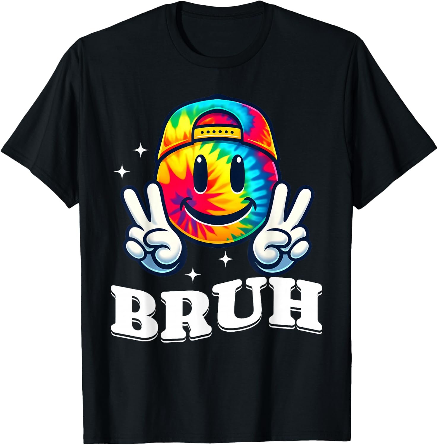 Peace Bruh for Girls Kids Boys Tie Dye Retro Groovy Birthday T-Shirt