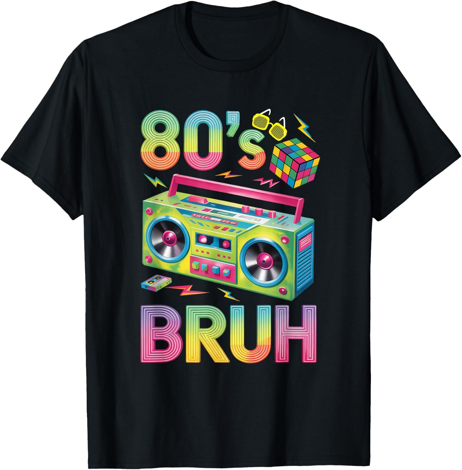 Retro 80s Bruh Outfits for Boys Girls 1980s Party Eighties T-Shirt