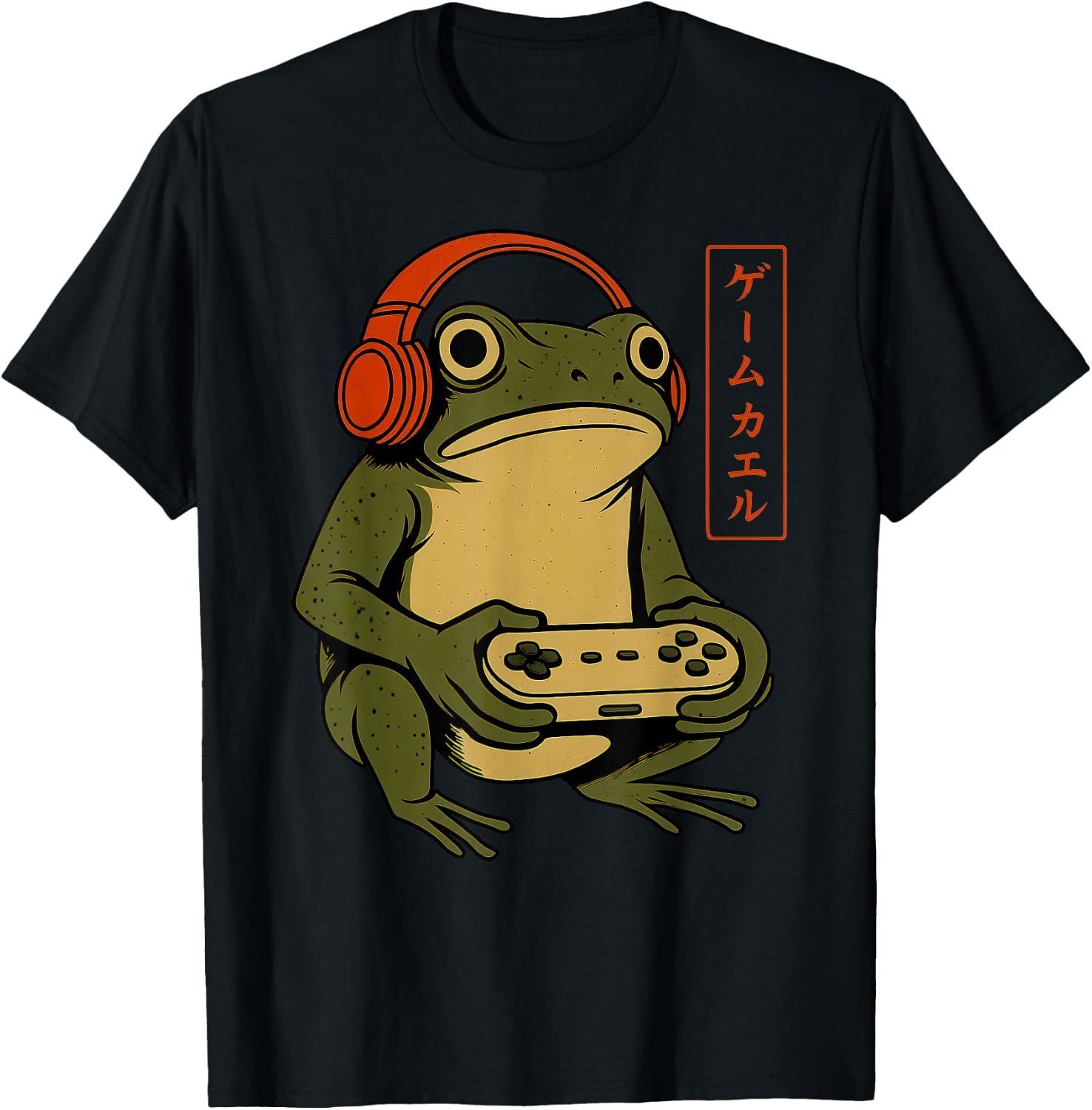 Funny Japanese Gamer Frog Graphic Tees T Shirts Men Women Gaming Vintage Anime Tee