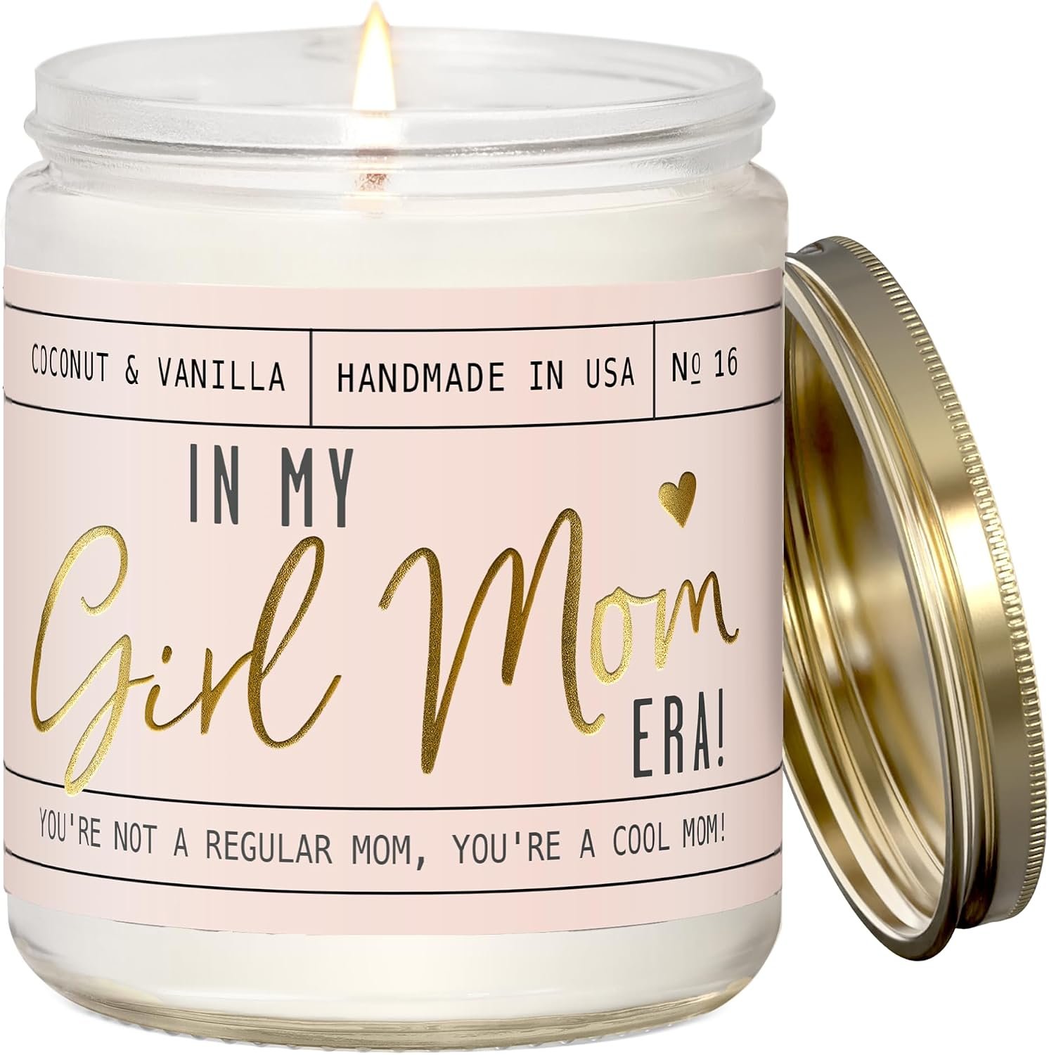 Girl Mom Gifts for Mothers Day – ‘in My Girl Mom Era’ Soy Candle, w/Vanilla & Coconut I It’s a Mama I 50Hr Burn, Made in USA